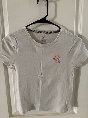 Volcom White Short Sleeve Tee with Peach Graphic